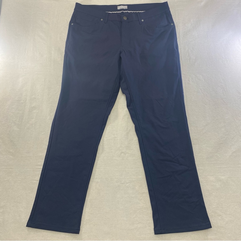 Hickey Freeman Men's Performance 5 Pocket Navy Dress Pants 36x30.5 Stretch